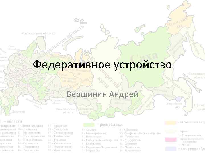Федеративное устройство Вершинин Андрей 