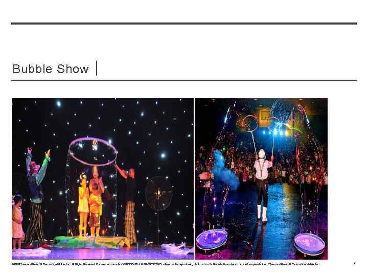 Bubble Show │ © 2016 Starwood Hotels & Resorts Worldwide, Inc. All Rights Reserved.