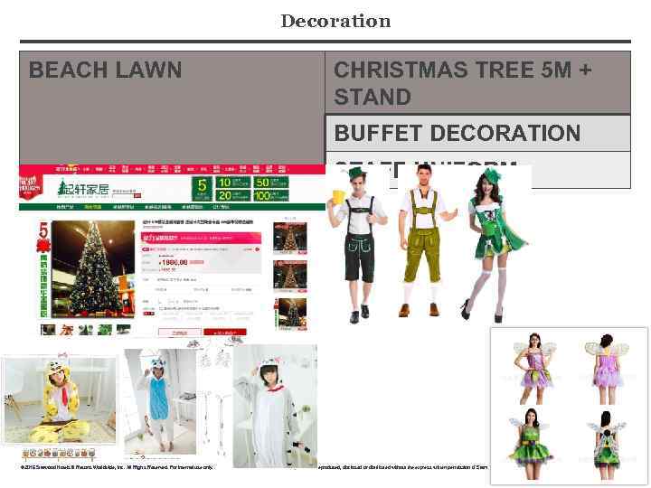 Decoration BEACH LAWN CHRISTMAS TREE 5 M + STAND BUFFET DECORATION STAFF UNIFORM ©