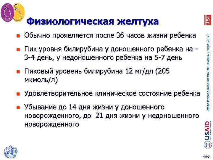 n Обычно проявляется после 36 часов жизни ребенка n Пик уровня билирубина у доношенного