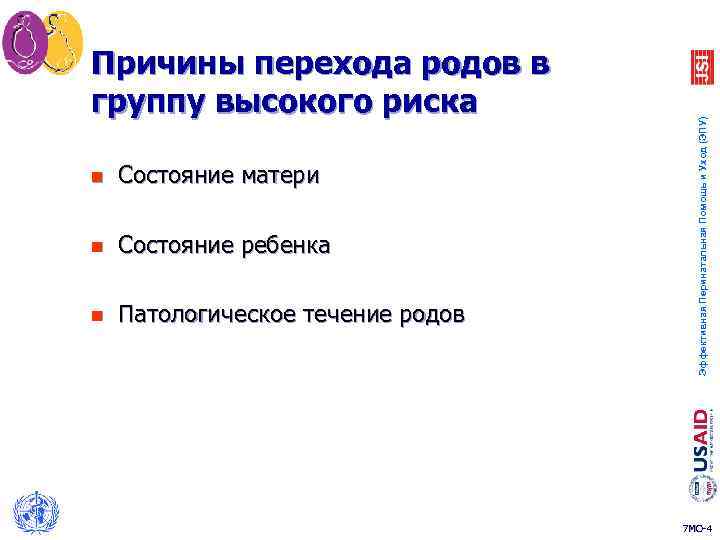 n Состояние матери n Состояние ребенка n Патологическое течение родов Эффективная Перинатальная Помощь и