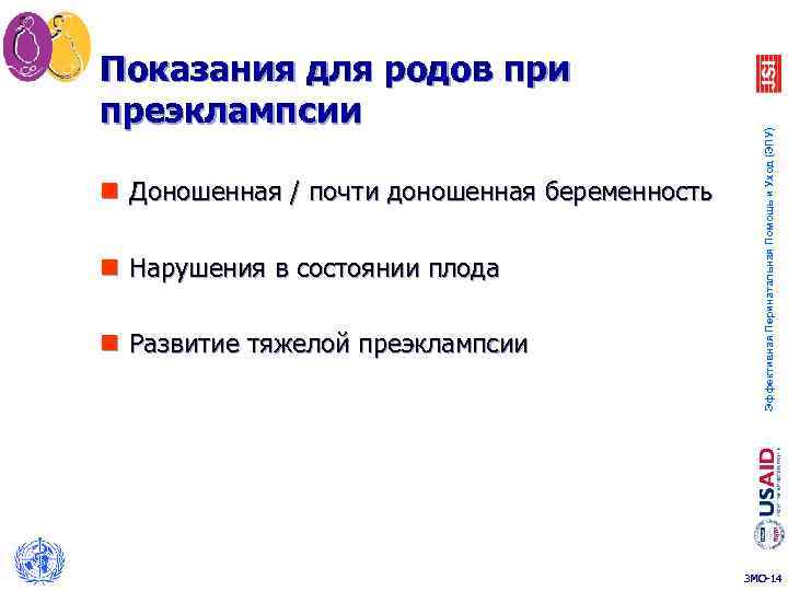 n Доношенная / почти доношенная беременность n Нарушения в состоянии плода n Развитие тяжелой