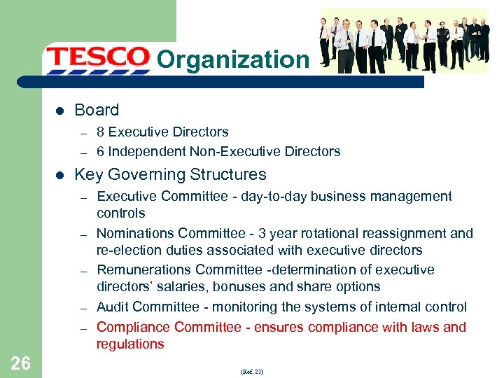 Organization l Board – – l Key Governing Structures – – – 26 8