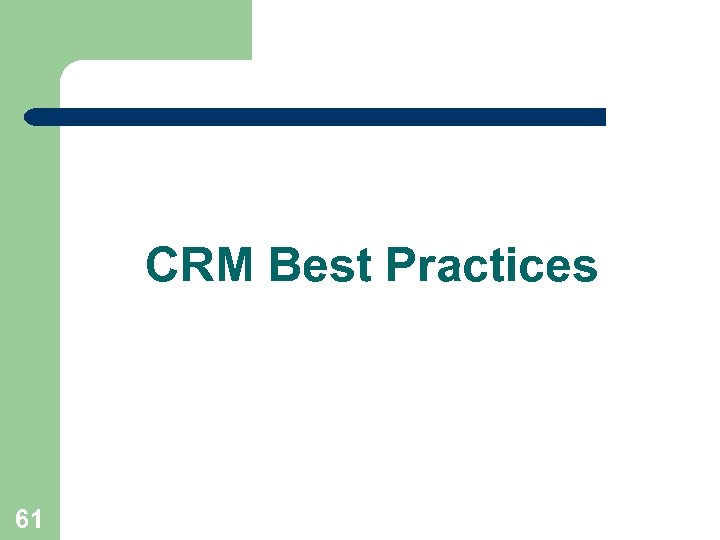 CRM Best Practices 61 