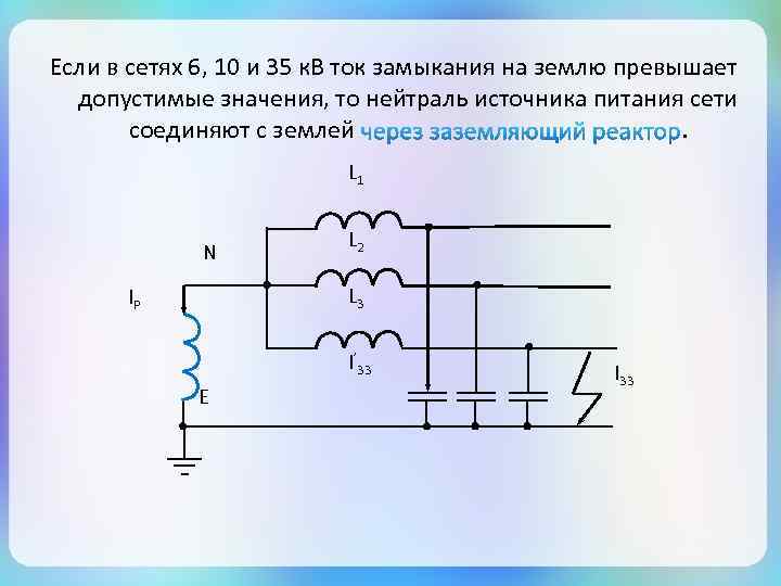 Если в сетях 6, 10 и 35 к. В ток замыкания на землю превышает