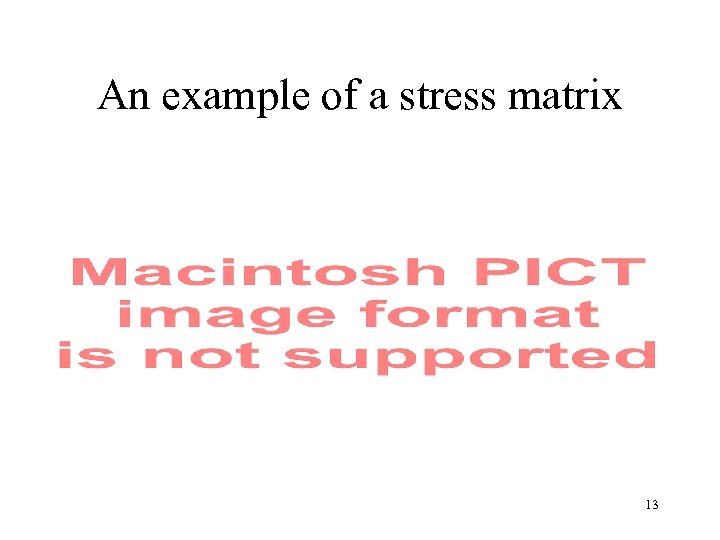 An example of a stress matrix 13 
