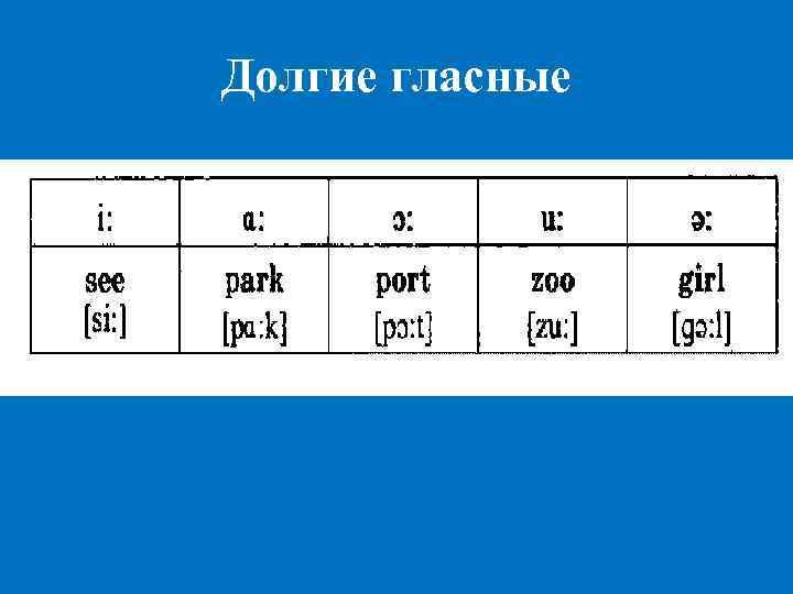 Долгие гласные 