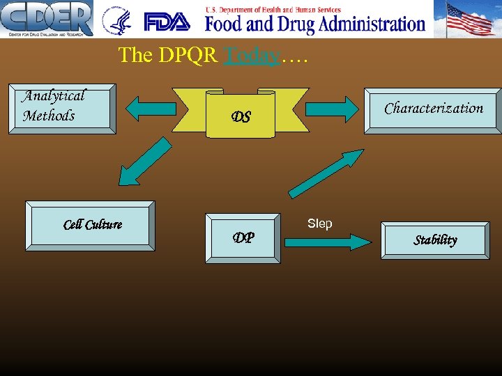 The DPQR Today…. Analytical Methods Cell Culture Characterization DS DP Slep Stability 