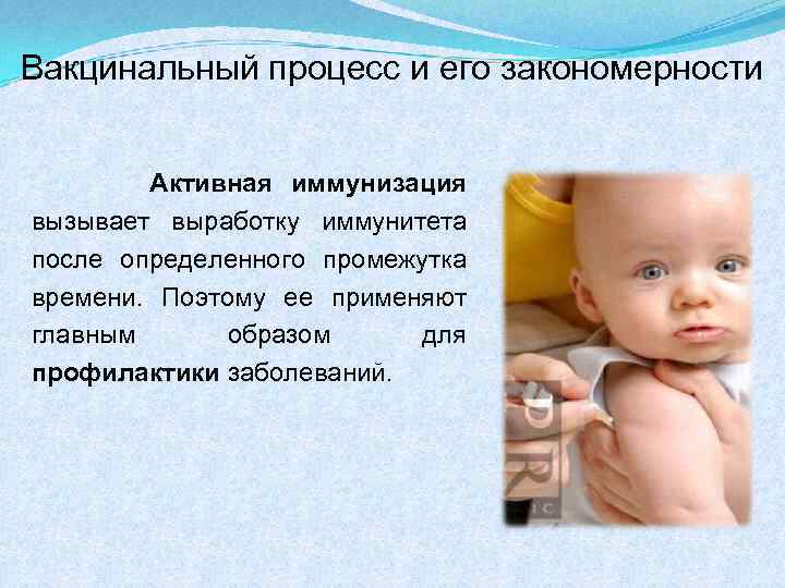 Вакцинальный процесс и его закономерности Активная иммунизация вызывает выработку иммунитета после определенного промежутка времени.