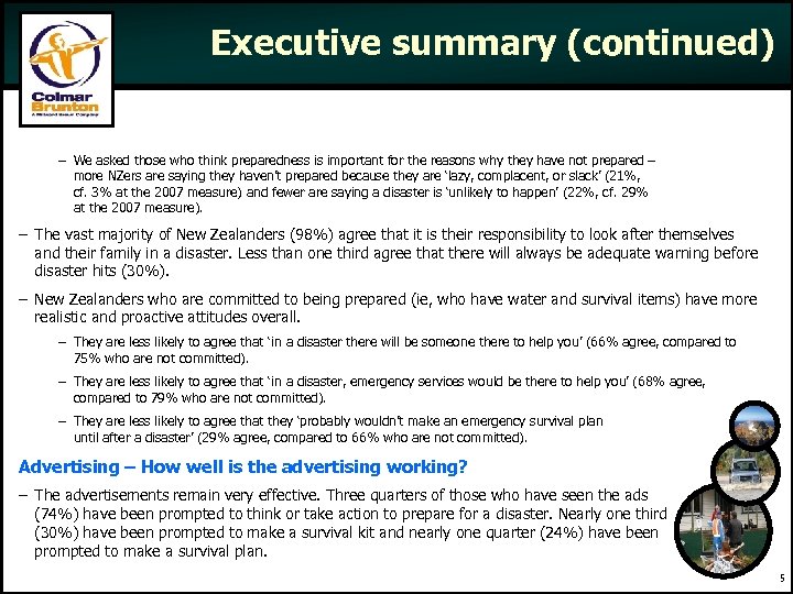 Executive summary (continued) – We asked those who think preparedness is important for the