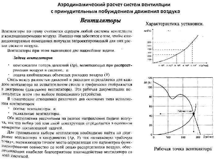 Аэродинамический расчет систем вентиляции с принудительным побуждением движения воздуха 