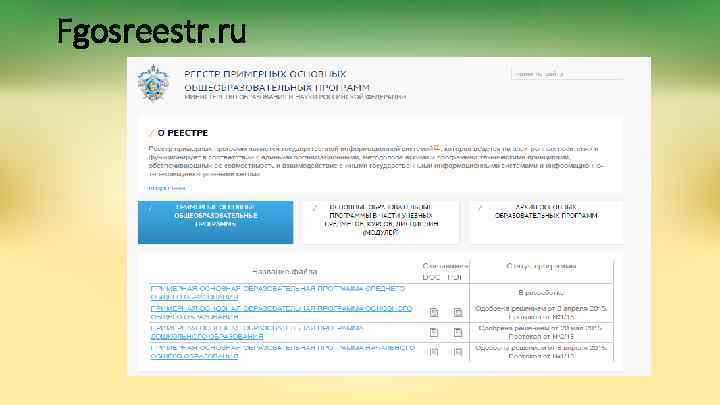 Fgosreestr. ru 