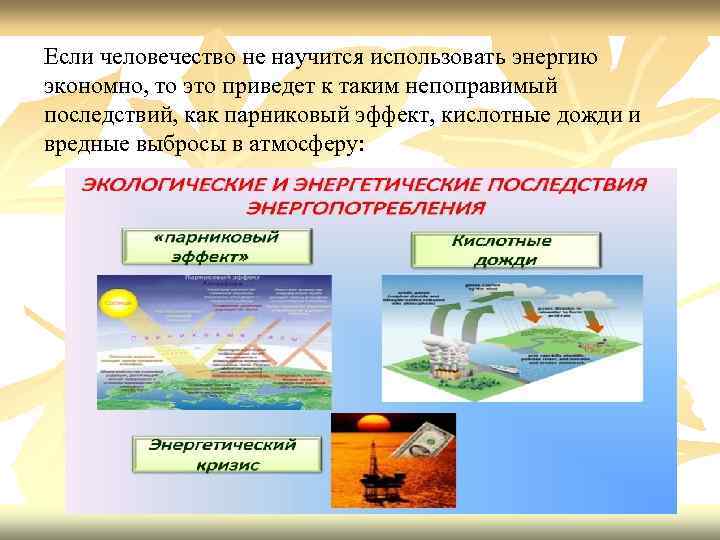 Если человечество не научится использовать энергию экономно, то это приведет к таким непоправимый последствий,