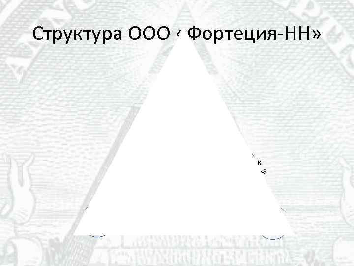 Структура ООО «Фортеция-НН» Собрание учредителей Директор Главный бухгалтер Кассир Начальник производства Склад 