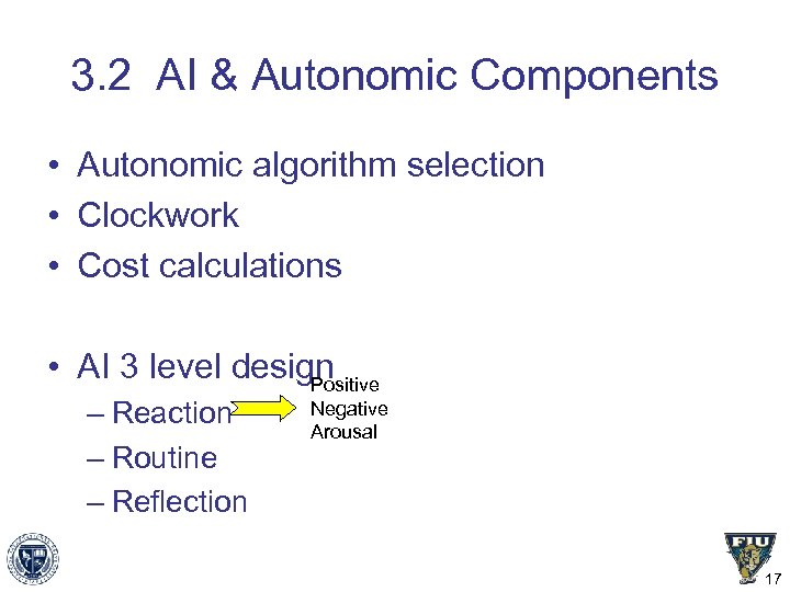 3. 2 AI & Autonomic Components • Autonomic algorithm selection • Clockwork • Cost