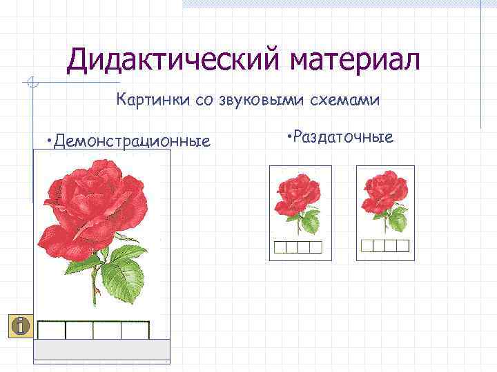 Дидактический материал Картинки со звуковыми схемами • Демонстрационные • Раздаточные 