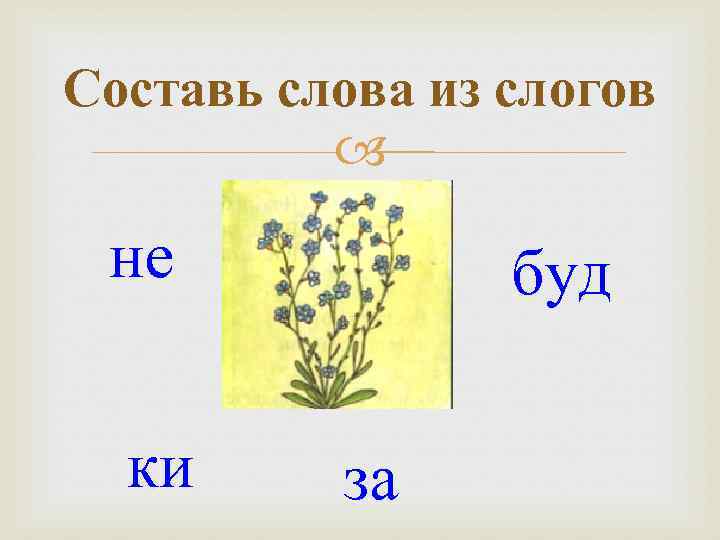 Составь слова из слогов не ки буд за 