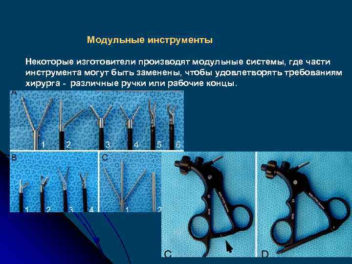 Модульные инструменты Некоторые изготовители производят модульные системы, где части инструмента могут быть заменены, чтобы