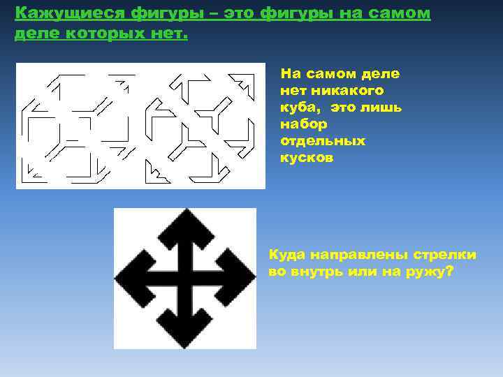 Кажущиеся фигуры – это фигуры на самом деле которых нет. На самом деле нет