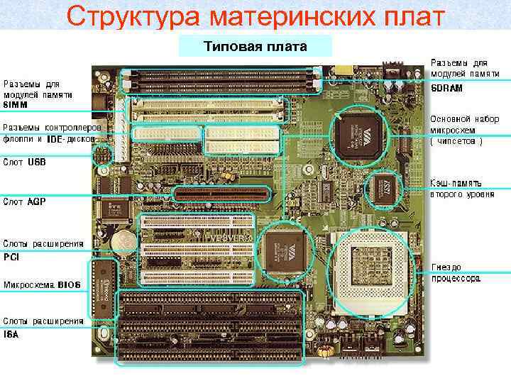 Структура материнских плат Типовая плата 