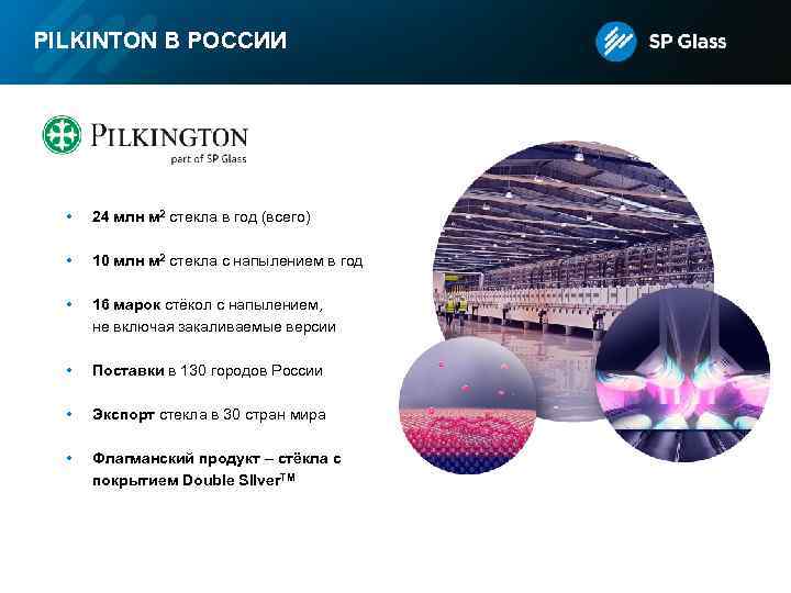 PILKINTON В РОССИИ • 24 млн м 2 стекла в год (всего) • 10