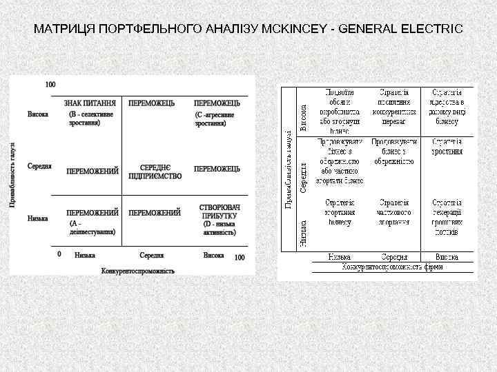 МАТРИЦЯ ПОРТФЕЛЬНОГО АНАЛІЗУ MCKINCEY - GENERAL ELECTRIС 