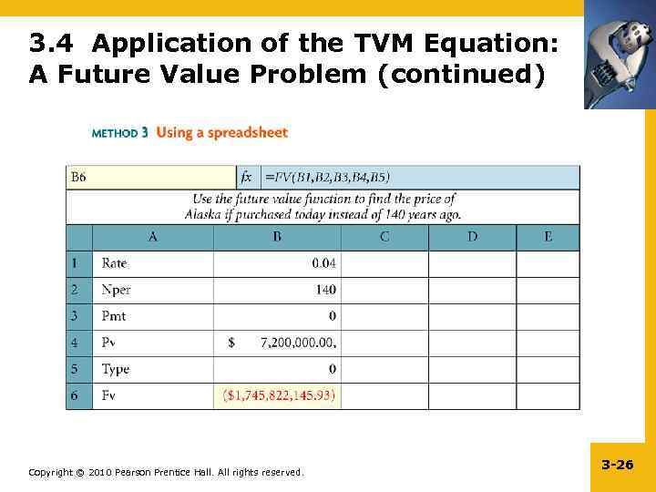 3. 4 Application of the TVM Equation: A Future Value Problem (continued) Copyright ©