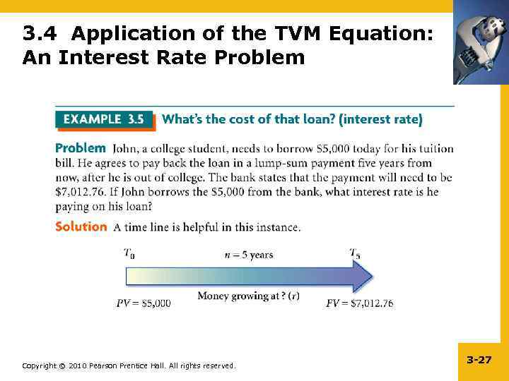 3. 4 Application of the TVM Equation: An Interest Rate Problem Copyright © 2010