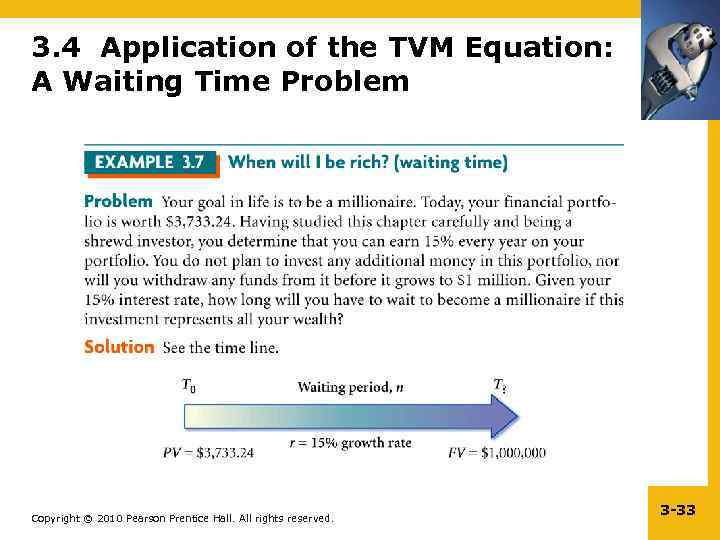 3. 4 Application of the TVM Equation: A Waiting Time Problem Copyright © 2010