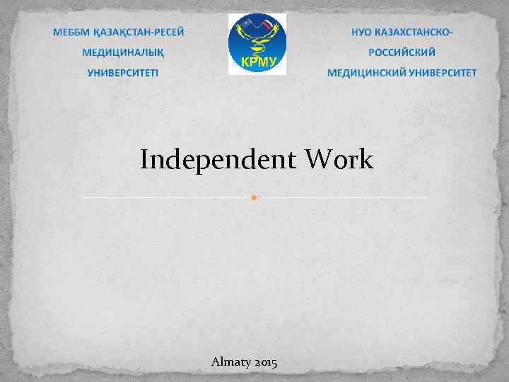 Independent Work Almaty 2015 