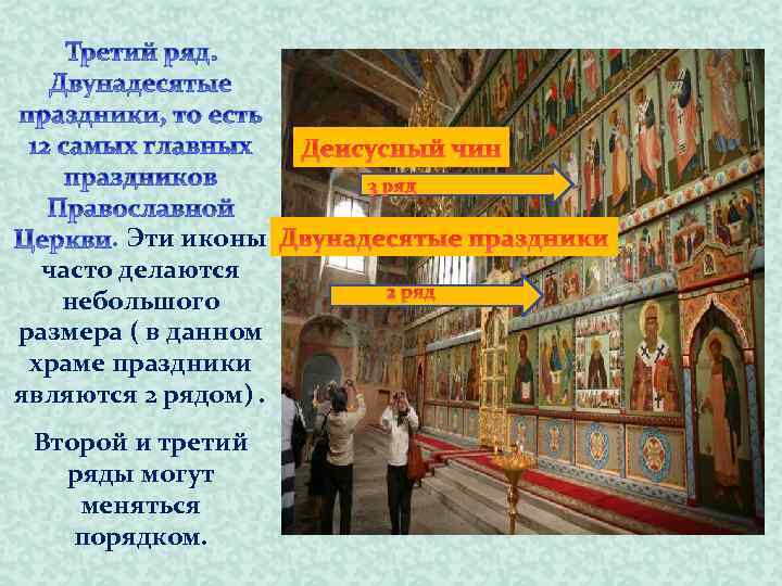 Деисусный чин 3 ряд . Эти иконы Двунадесятые праздники часто делаются 2 ряд небольшого