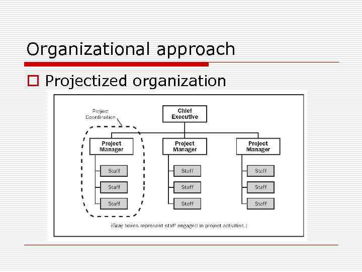 Organizational approach o Projectized organization 