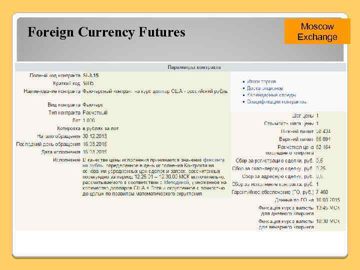 Foreign Currency Futures Moscow Exchange 