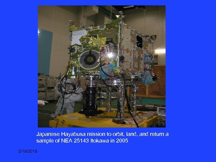 Japanese Hayabusa mission to orbit, land, and return a sample of NEA 25143 Itokawa