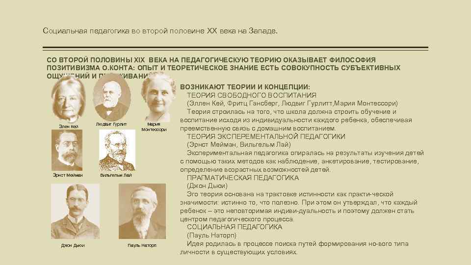 Социальная педагогика во второй половине XX века на Западе. СО ВТОРОЙ ПОЛОВИНЫ XIX ВЕКА
