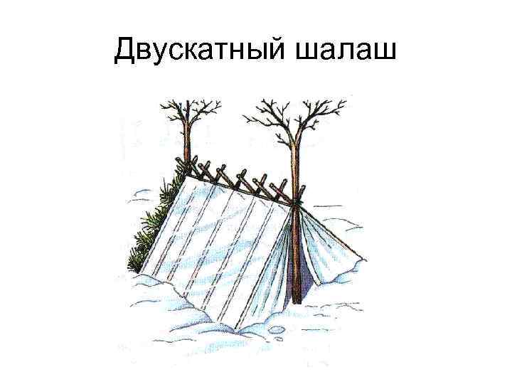 Двускатный шалаш 