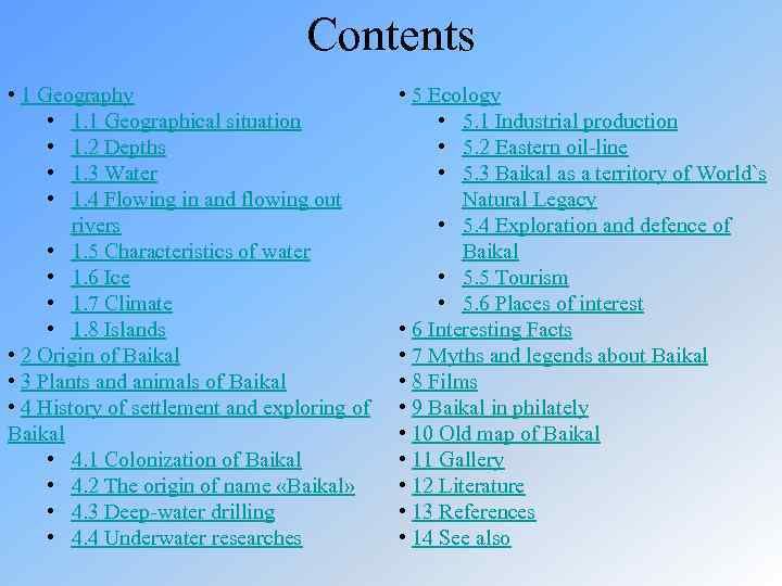 Contents • 1 Geography • 1. 1 Geographical situation • 1. 2 Depths •