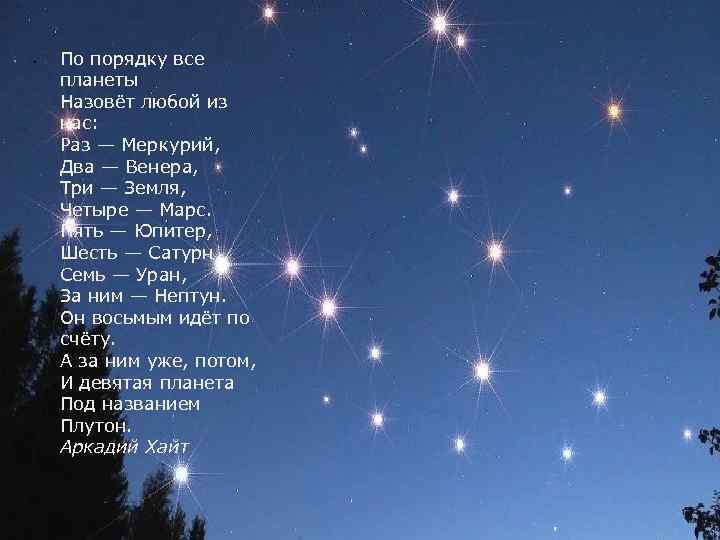  • По порядку все планеты Назовёт любой из нас: Для правки структуры щелкните