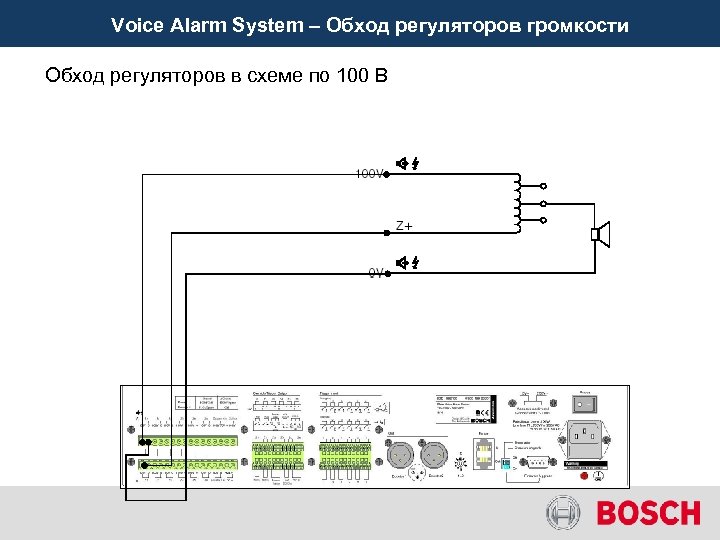 Voice Alarm System – Обход регуляторов громкости Обход регуляторов в схеме по 100 В