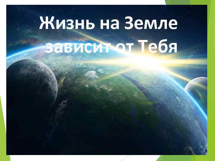 Жизнь на Земле зависит от Тебя 