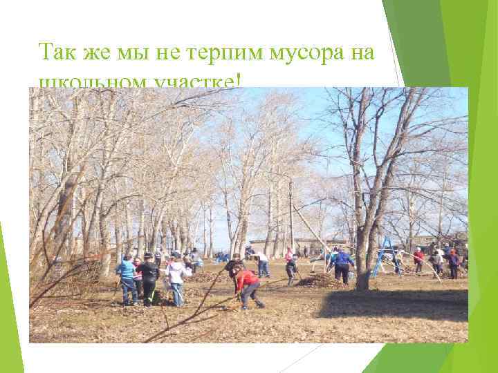 Так же мы не терпим мусора на школьном участке! 