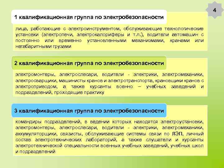 4 1 квалификационная группа по электробезопасности лица, работающие с электроинструментом, обслуживающие технологические установки (электропечи,