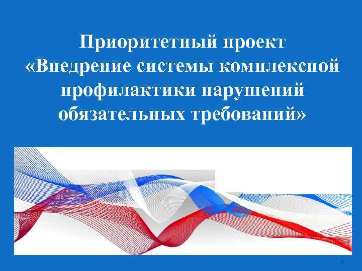 Приоритетный проект «Внедрение системы комплексной профилактики нарушений обязательных требований» 5 
