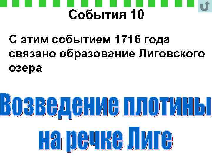 События 10 С этим событием 1716 года связано образование Лиговского озера 