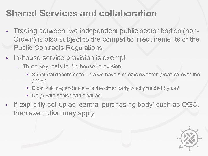 Shared Services and collaboration Trading between two independent public sector bodies (non. Crown) is