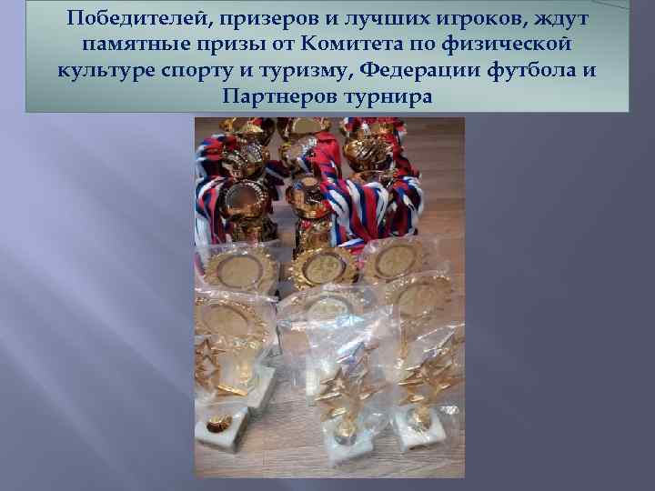 Победителей, призеров и лучших игроков, ждут памятные призы от Комитета по физической культуре спорту