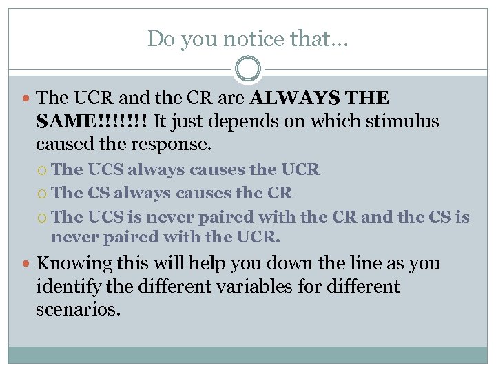 Do you notice that… The UCR and the CR are ALWAYS THE SAME!!!!!!! It