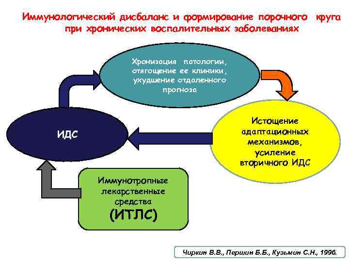 Иммунологический дисбаланс и формирование порочного круга при хронических воспалительных заболеваниях Хронизация патологии, отягощение ее