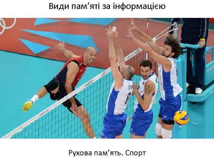 Види пам’яті за інформацією Рухова пам’ять. Спорт 