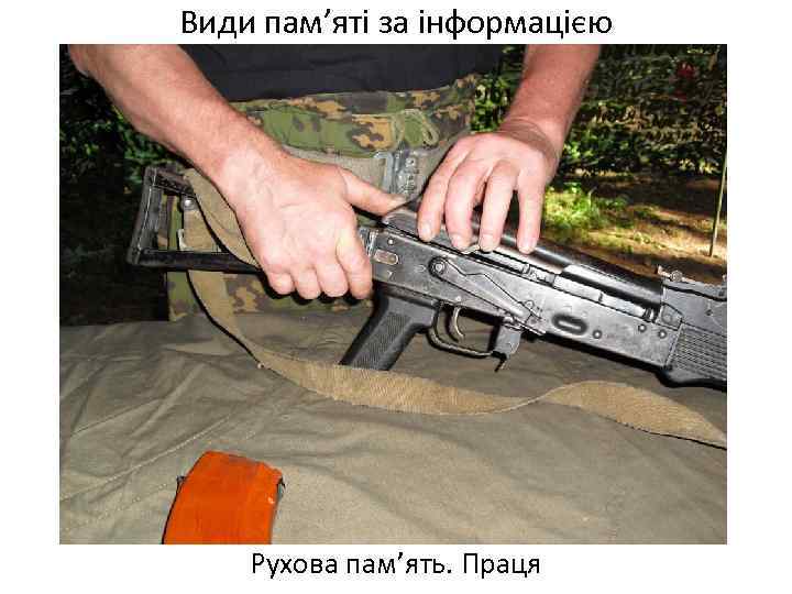 Види пам’яті за інформацією Рухова пам’ять. Праця 